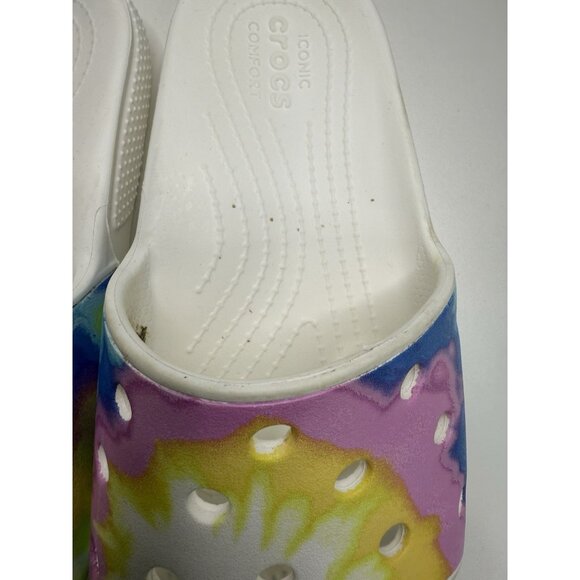 Crocs Classic Tie dye Graphic Slide Women's 8 Mens 10 Sandal Slip On Shoes - Picture 3 of 11